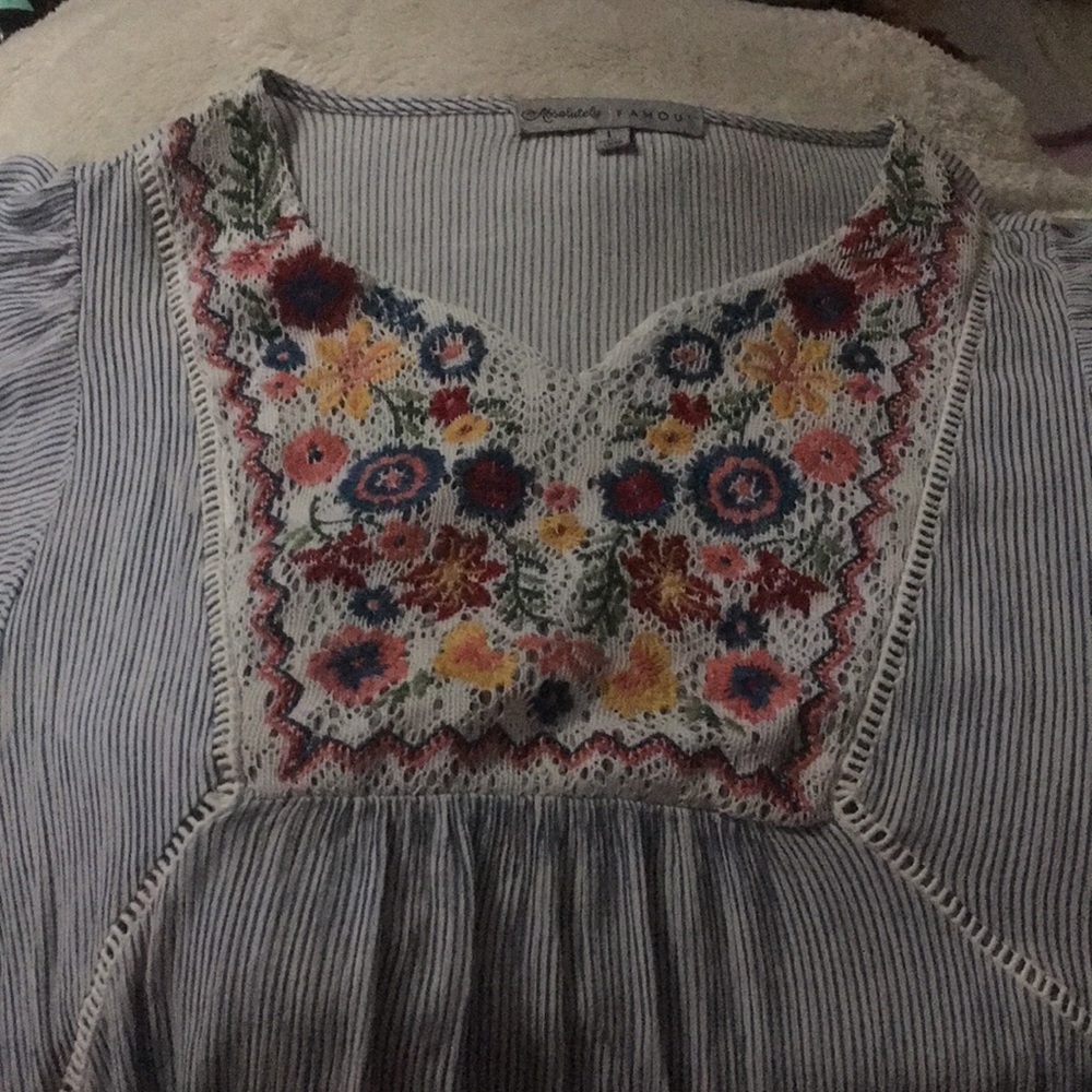 Flowery blue blouse